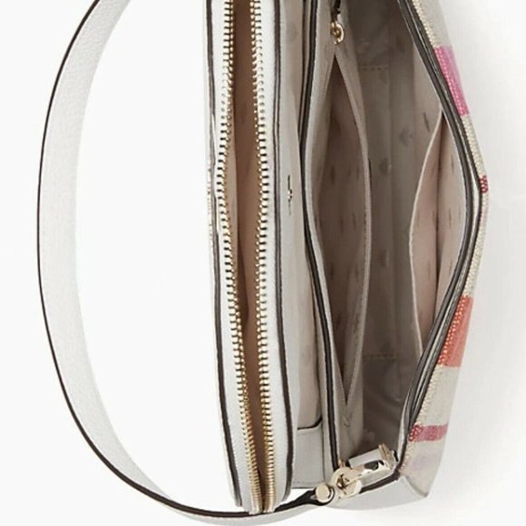 NWT Kate Spade2 - Leila Striped Canvas Triple Gusset Crossbody6.8 - Picture 6 of 6